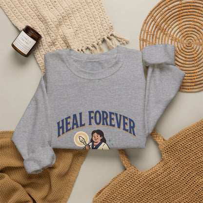 Heal Forever Sweatshirt — Vintage Saint Illustration Crewneck