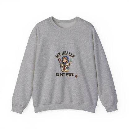 My Healer Is My Wife Sweatshirt — Cute RPG Medic Wife Crewneck