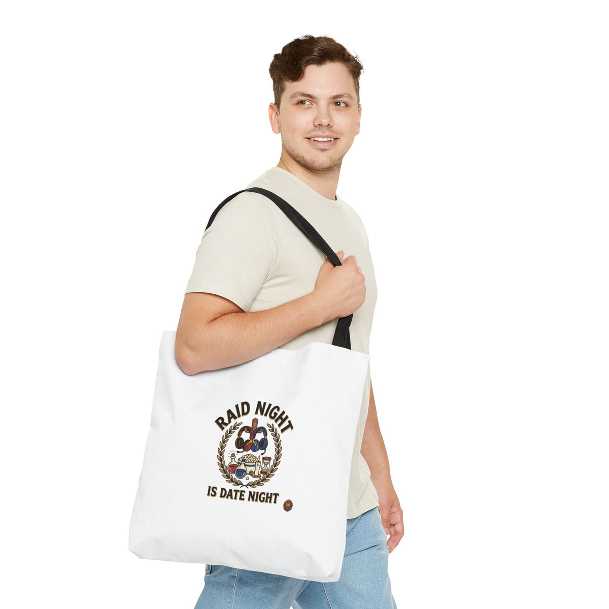 Raid Night Is Date Night Tote Bag — Military Police Themed Canvas Tote