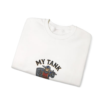 Crewneck Sweatshirt — "My Tank Is My Husband" RPG Gamer Graphic