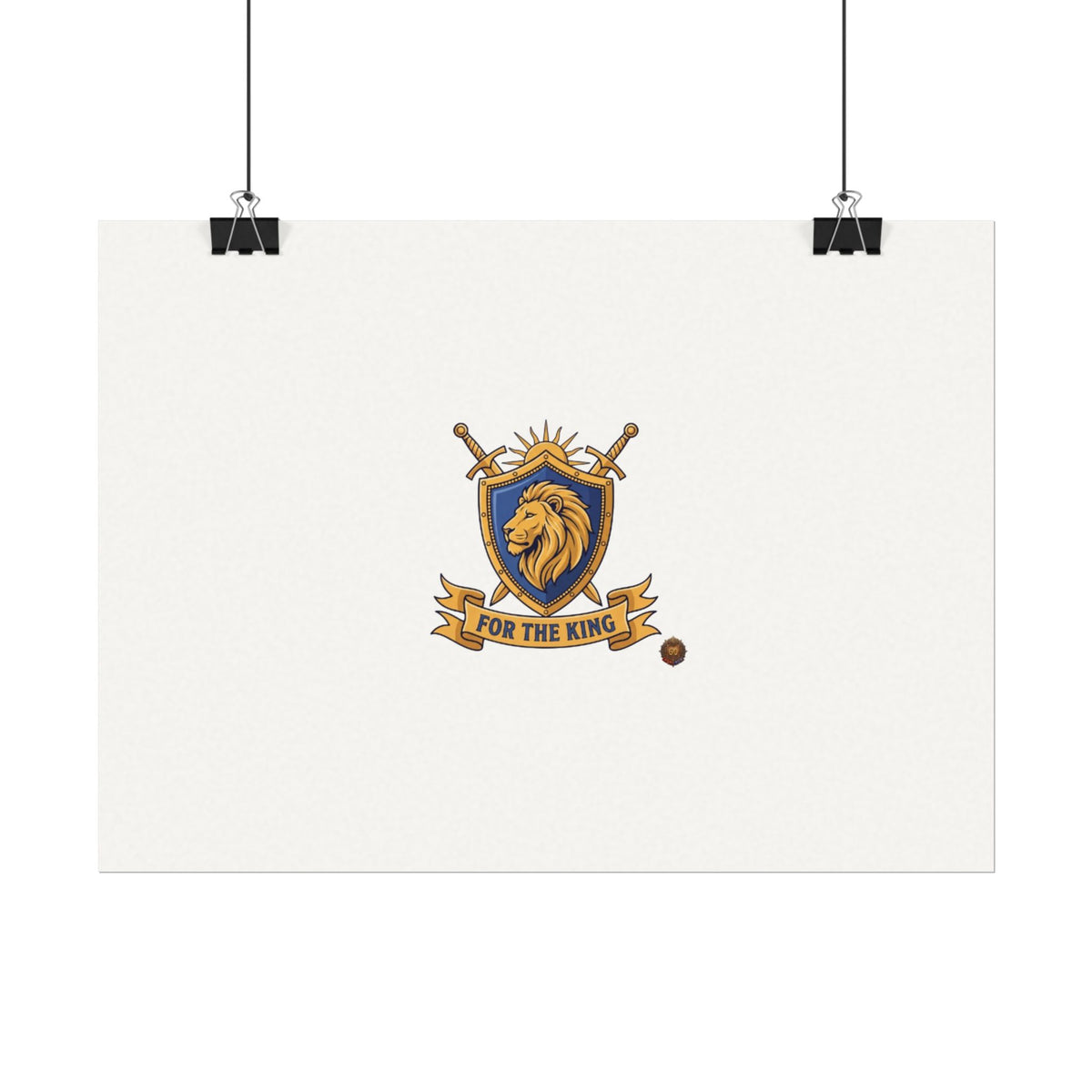 Lion Crest Watercolor Poster — 'Bow to the King' Matte Art Print