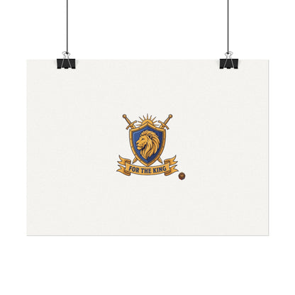Lion Crest Watercolor Poster — 'Bow to the King' Matte Art Print