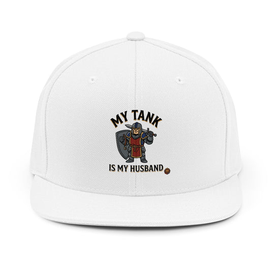 My Tank Is My Husband Embroidered Snapback Hat - Gamer Tank Top Lover Cap