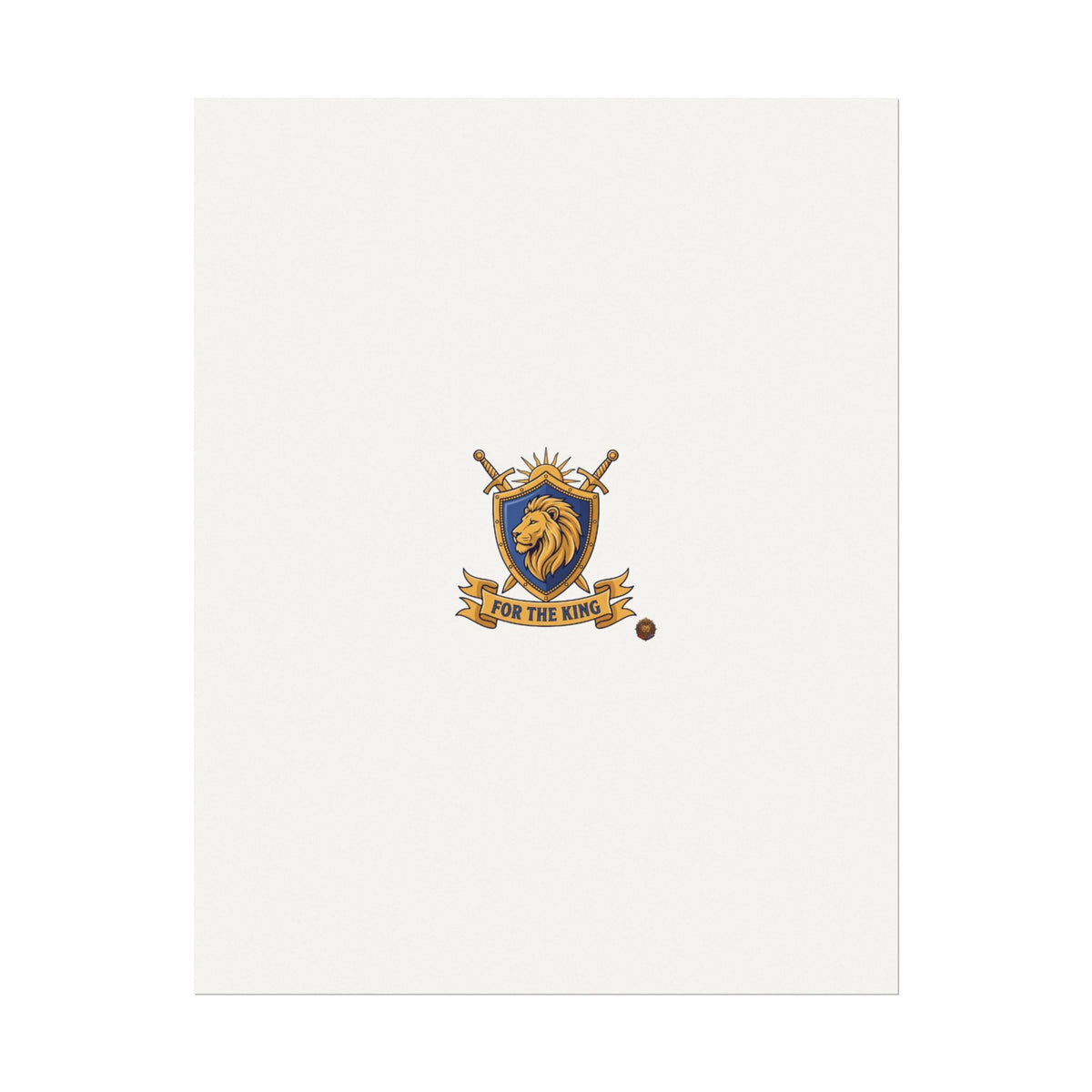 Lion Crest Watercolor Poster — 'Bow to the King' Matte Art Print