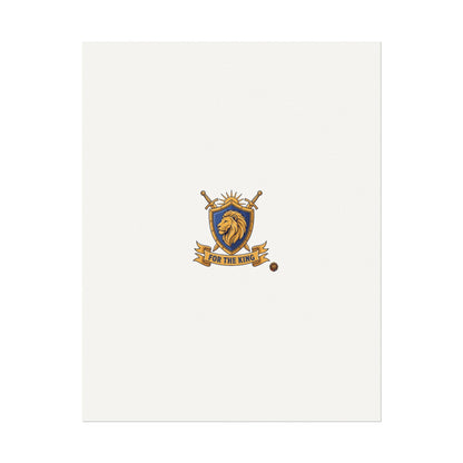 Lion Crest Watercolor Poster — 'Bow to the King' Matte Art Print