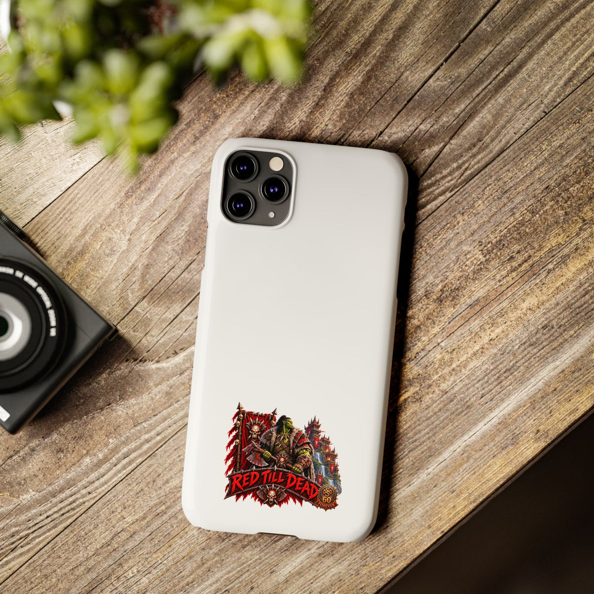 Slim Phone Case — “Red Till Dead” Vintage Horror Graphic