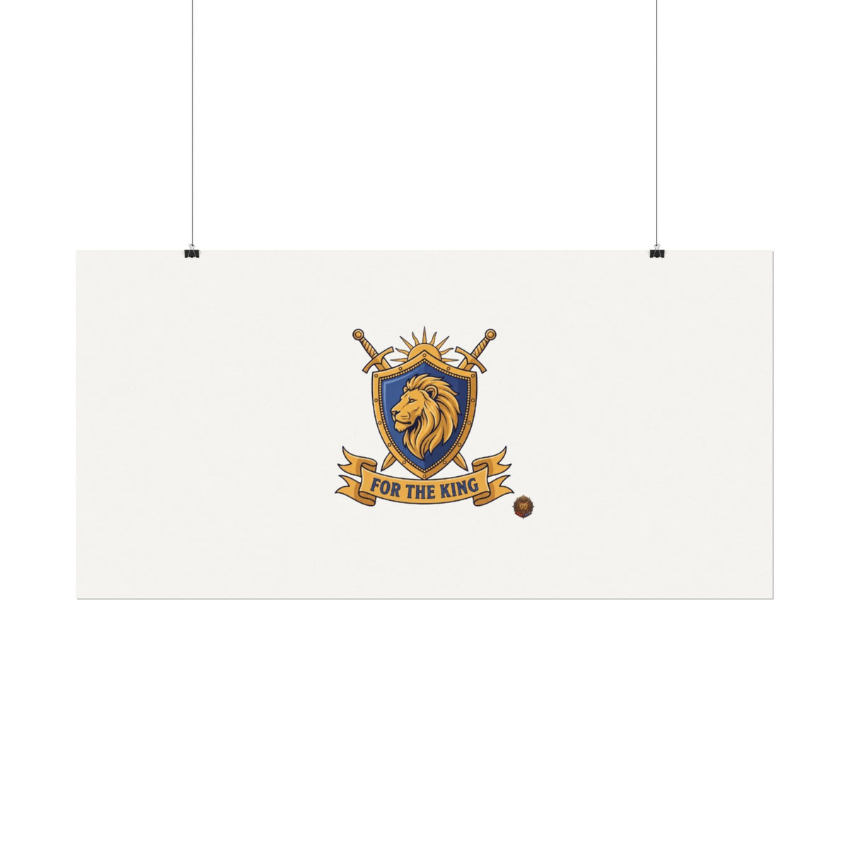 Lion Crest Watercolor Poster — 'Bow to the King' Matte Art Print