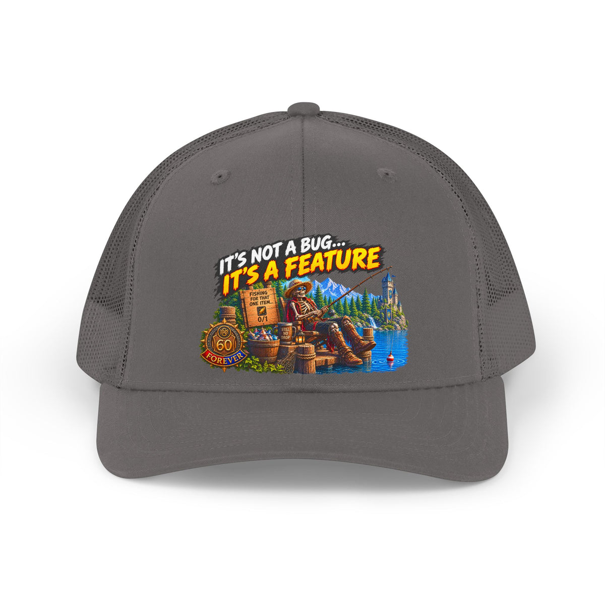 Retro Trucker Hat — "It's Not a Bug... It's a Feature" Camping Patch