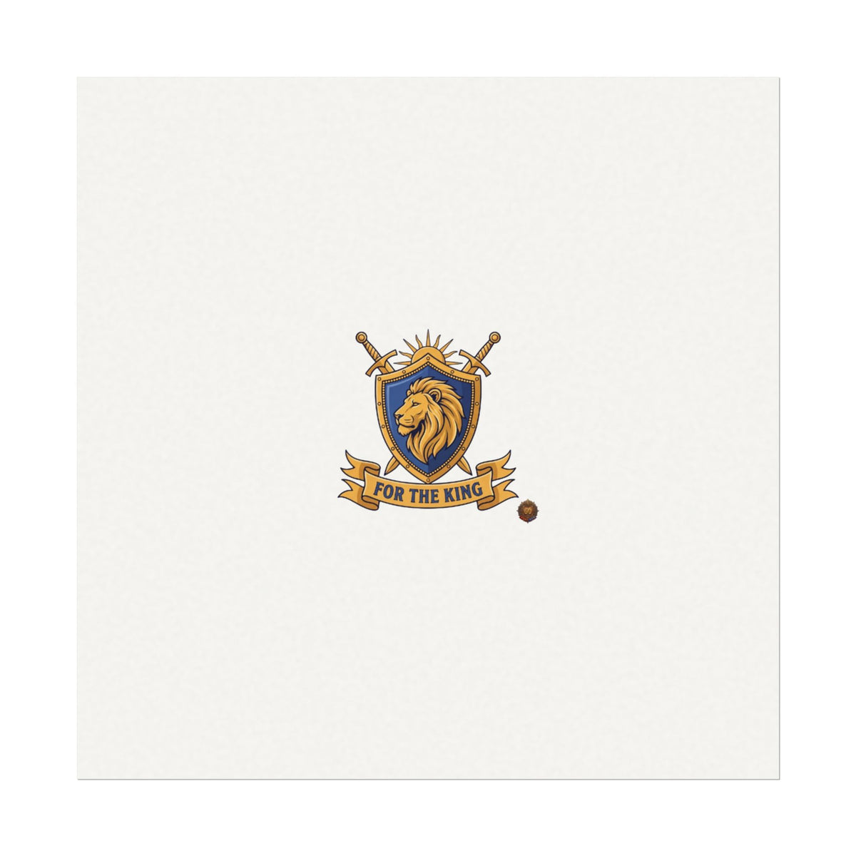 Lion Crest Watercolor Poster — 'Bow to the King' Matte Art Print