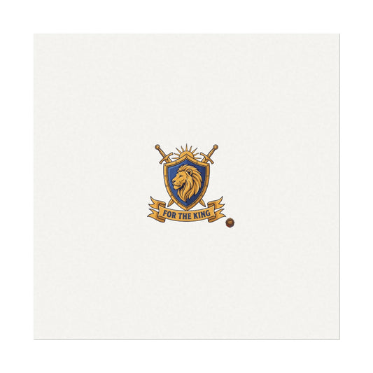 Lion Crest Watercolor Poster — 'Bow to the King' Matte Art Print