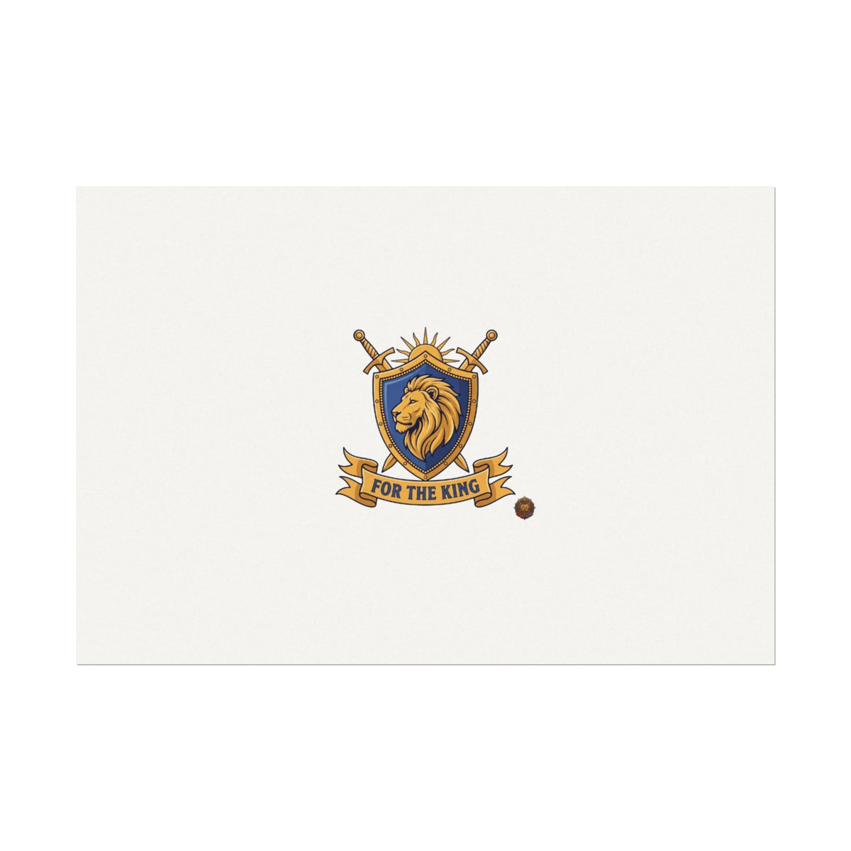 Lion Crest Watercolor Poster — 'Bow to the King' Matte Art Print