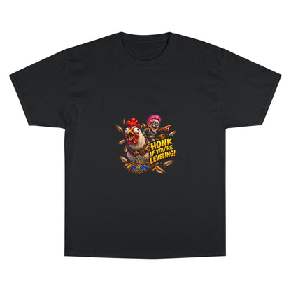 Gamer Chicken "Honk If You’re Leveling" T‑Shirt