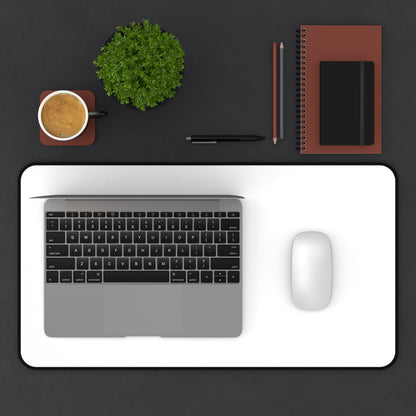 Desk Mat — 'Need Before Greed' Gaming/Work Desk Mat (Minimal White Design)