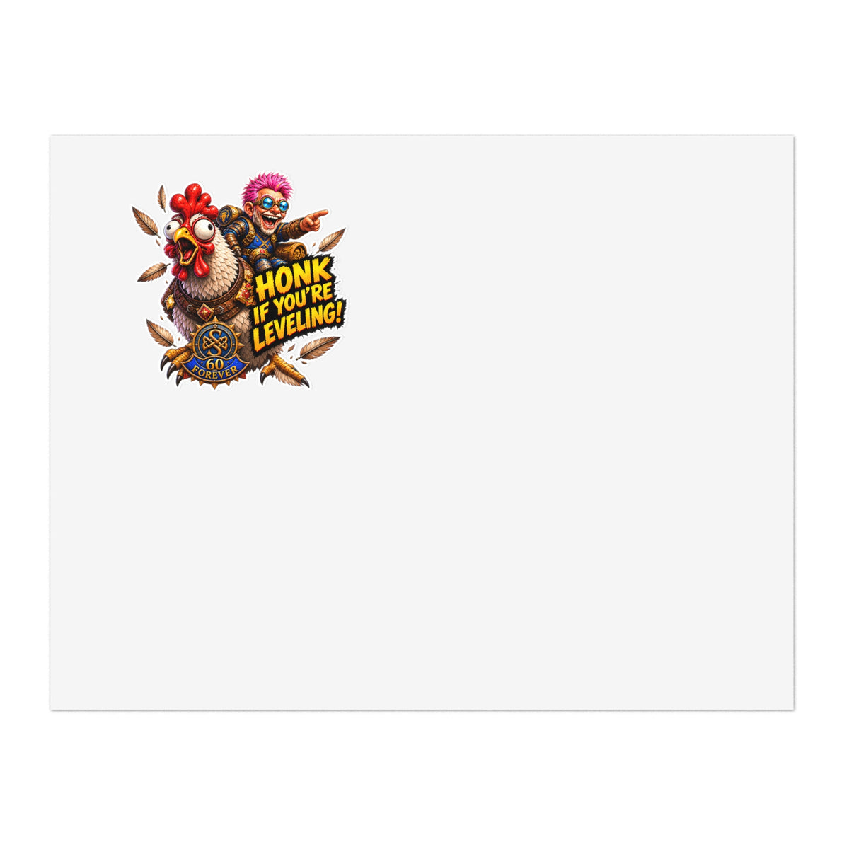 Honk If You’re Leveling! Gamer Chicken Sticker Sheet — RPG Level-Up Decor