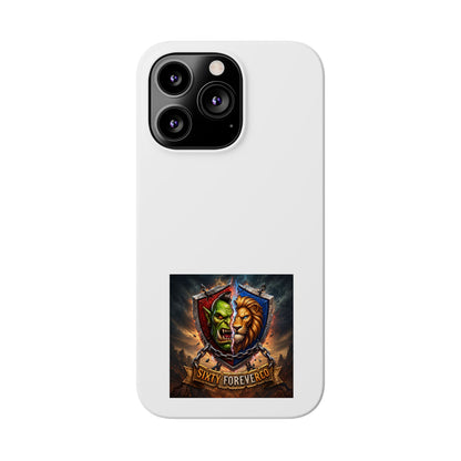Slim Phone Case — Fantasy Shield Orc & Lion Crest "Sixty Forever"