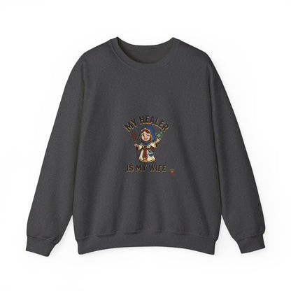 My Healer Is My Wife Sweatshirt — Cute RPG Medic Wife Crewneck
