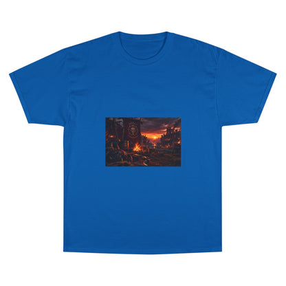 Champion T-Shirt — Dark Fantasy Volcano Landscape Graphic Tee