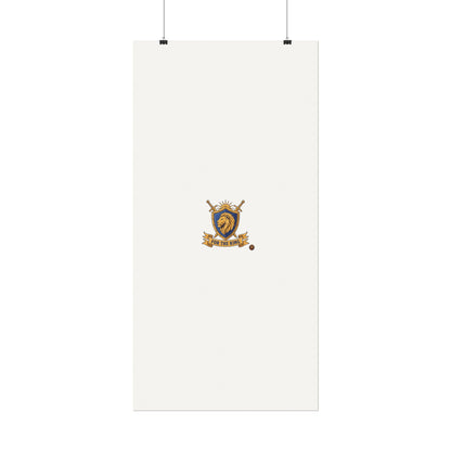 Lion Crest Watercolor Poster — 'Bow to the King' Matte Art Print