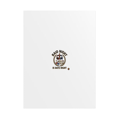 Poster – "Raid Night Is Date Night" Vintage Motorcycle Emblem