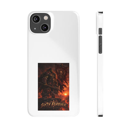 Slim Phone Case — Dark Viking Warrior 'Sixty Forever' Graphic
