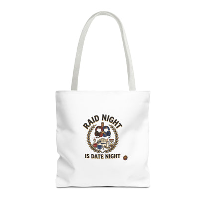 Raid Night Is Date Night Tote Bag — Military Police Themed Canvas Tote