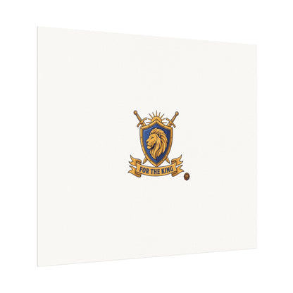 Lion Crest Watercolor Poster — 'Bow to the King' Matte Art Print
