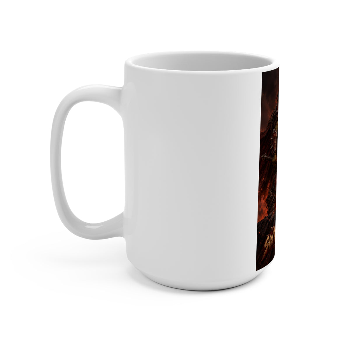 Viking Warrior 'Sixty Forever' 15oz Ceramic Mug - Dark Fantasy Battle Scene