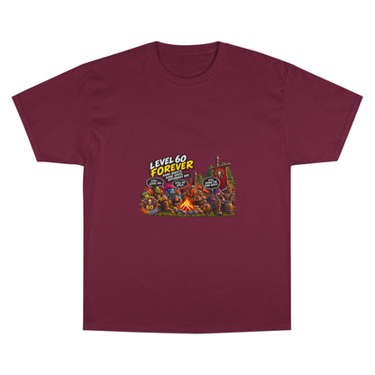 Level 60 Forever T-Shirt – Retro RPG Campfire Gamer Tee