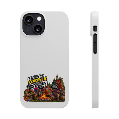 Level 60 Forever Slim Phone Case — Retro RPG Camping Gamer Design