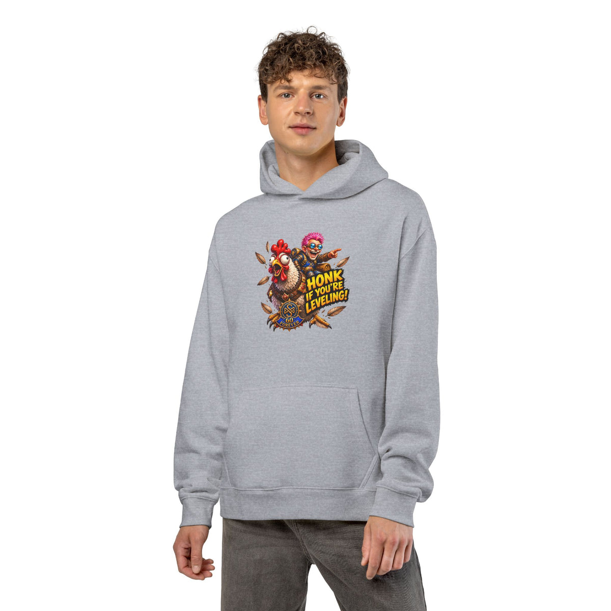 Honk If You’re Leveling Hoodie — Gamer Clown Retro Graphic Hoodie