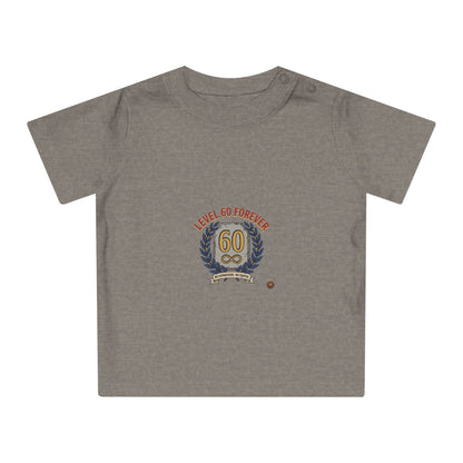 60th Birthday Baby T-Shirt — "Level 60 Forever" Retro Gamer Celebration Tee
