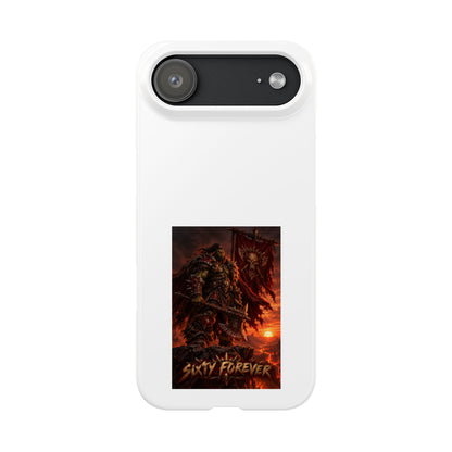 Slim Phone Case — Dark Viking Warrior 'Sixty Forever' Graphic