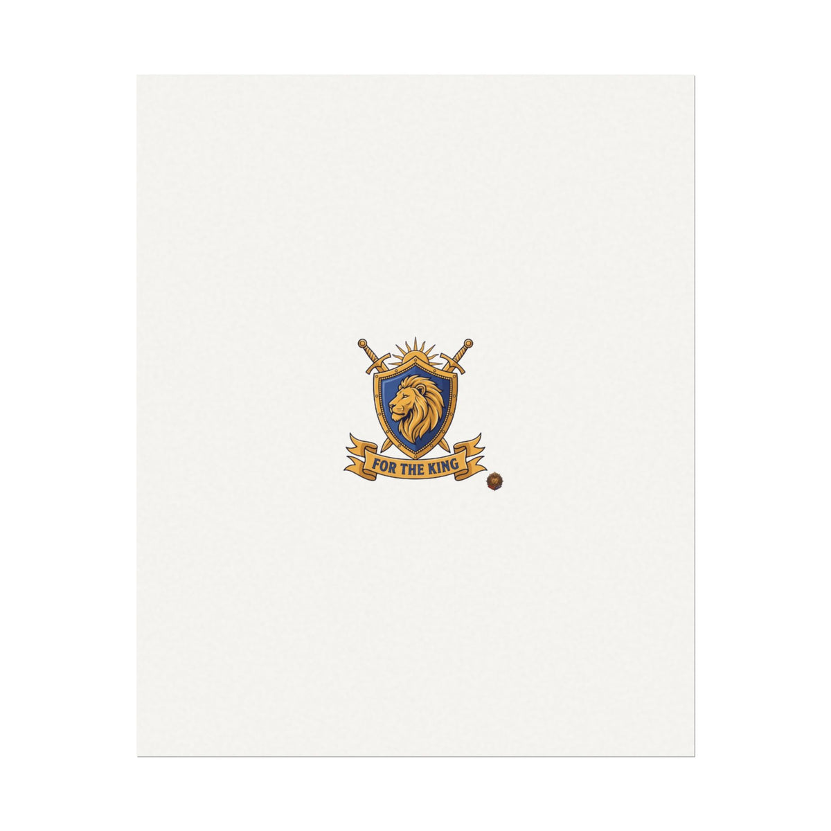 Lion Crest Watercolor Poster — 'Bow to the King' Matte Art Print