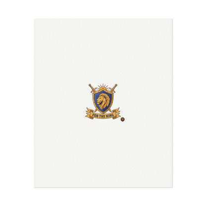 Lion Crest Watercolor Poster — 'Bow to the King' Matte Art Print