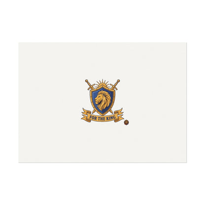 Lion Crest Watercolor Poster — 'Bow to the King' Matte Art Print