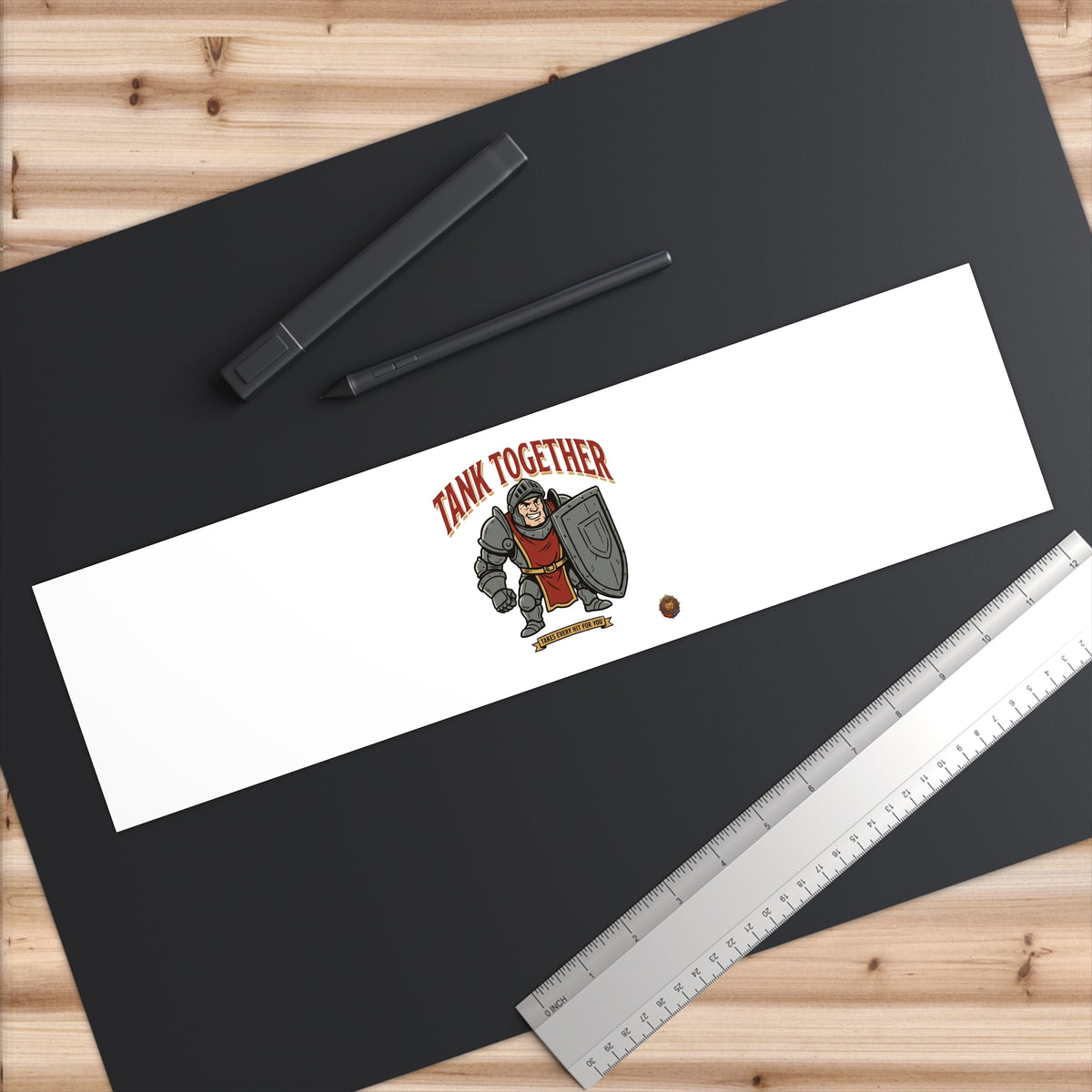 Tank Together Bumper Sticker — Cute Armored Puppy with Shield