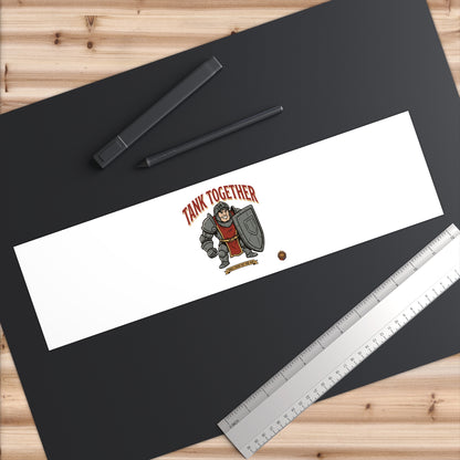 Tank Together Bumper Sticker — Cute Armored Puppy with Shield