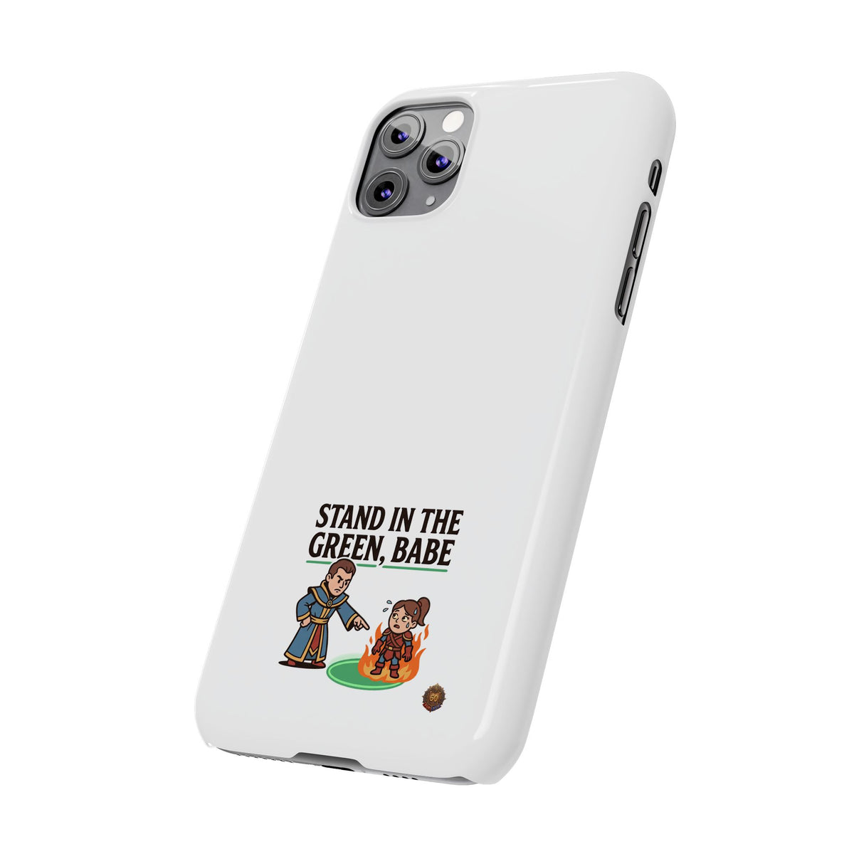 Stand in the Green, Babe Slim Phone Case — Funny Golf Cartoon Phone Cover