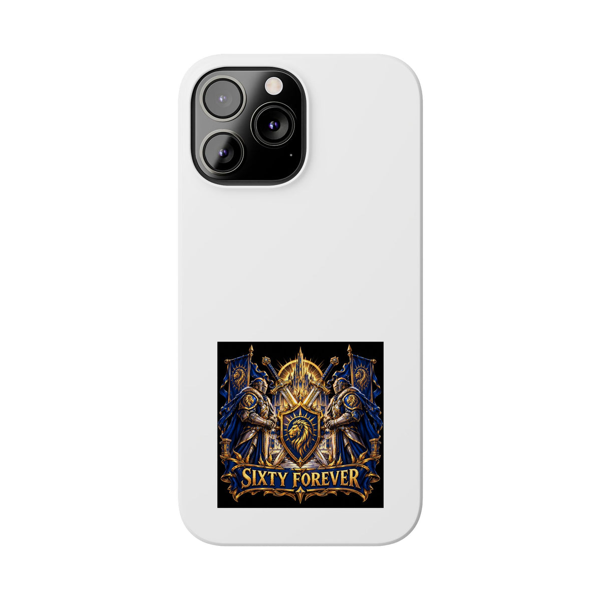 Slim Phone Case — "Sixty Forever" Shield Knight Graphic