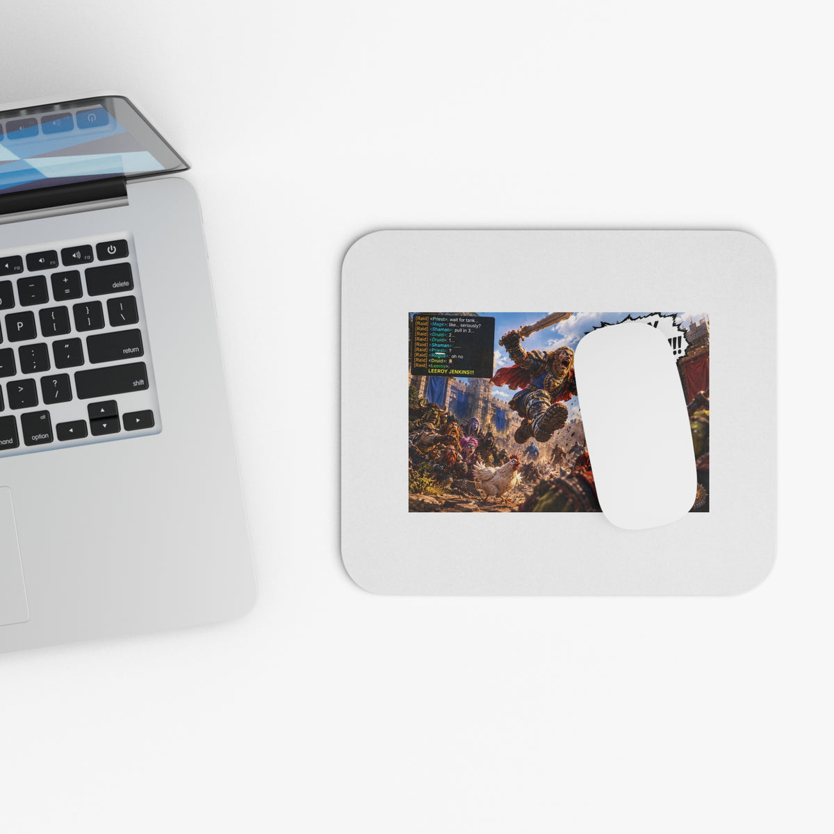 Leeroy Jenkins Mouse Pad — Funny MMO Gaming Desk Mat