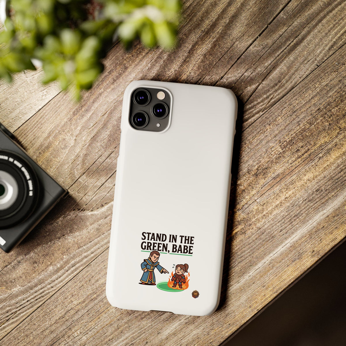 Stand in the Green, Babe Slim Phone Case — Funny Golf Cartoon Phone Cover