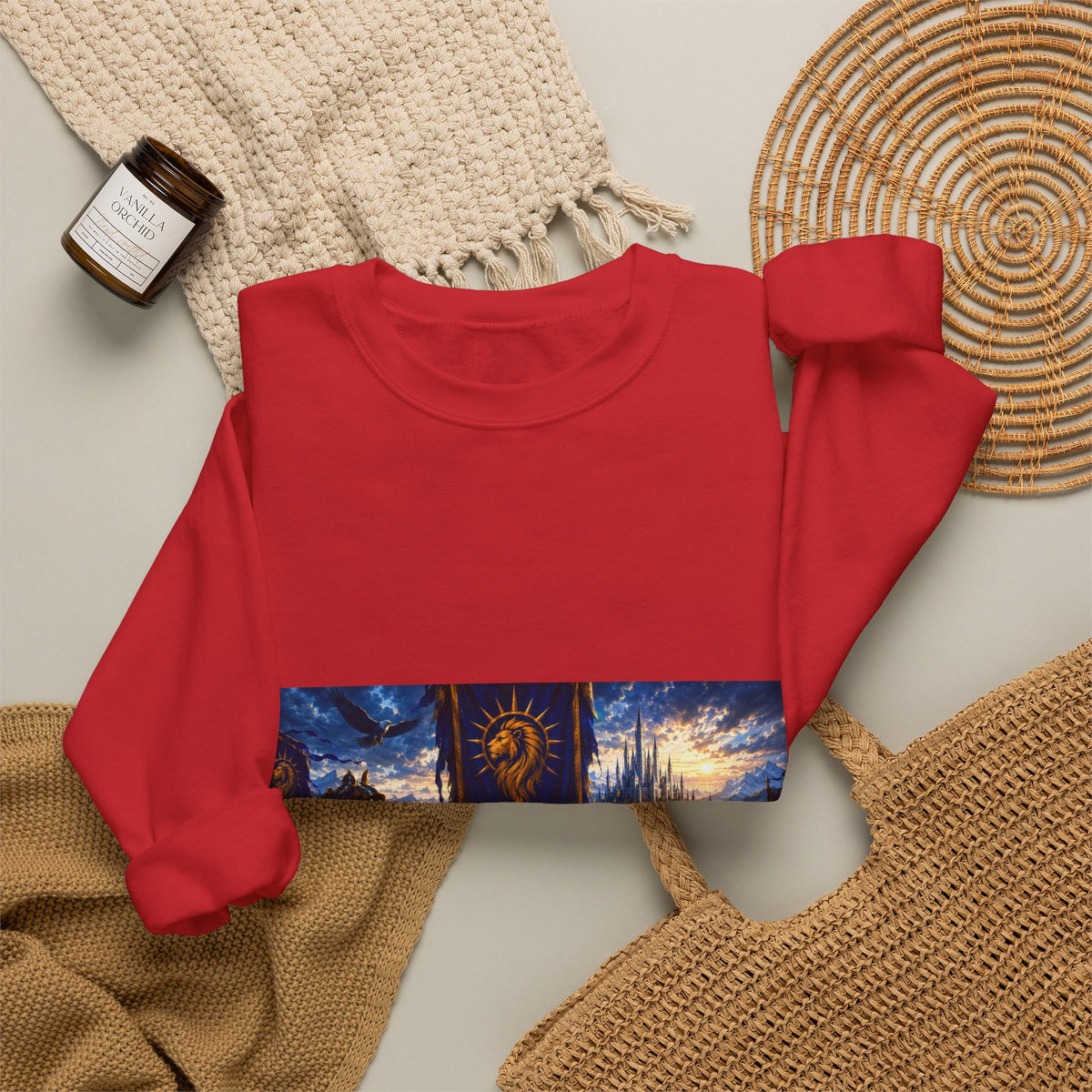 For the King Crewneck Sweatshirt – Medieval Fantasy Gaming Design