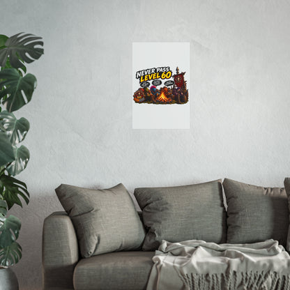 Never Pass Level 60 Fine Art Poster – Funny Gamer 60th Birthday Wall Art