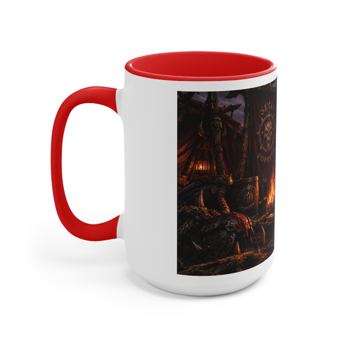 Viking Warcamp Accent Mug — Norse Battle Scene Coffee Cup