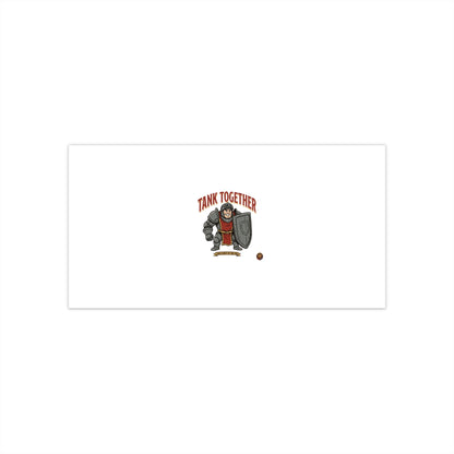 Tank Together Bumper Sticker — Cute Armored Puppy with Shield