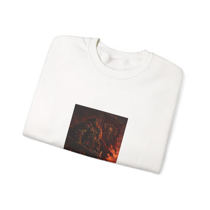 Crewneck Sweatshirt — Dark Fantasy Inferno Graphic with “Stay Forever” Text