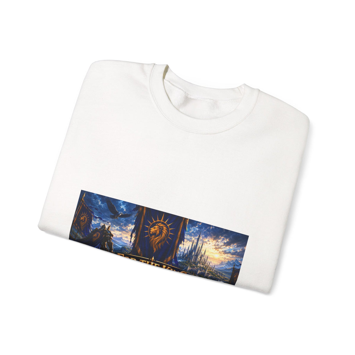 For the King Crewneck Sweatshirt – Medieval Fantasy Gaming Design