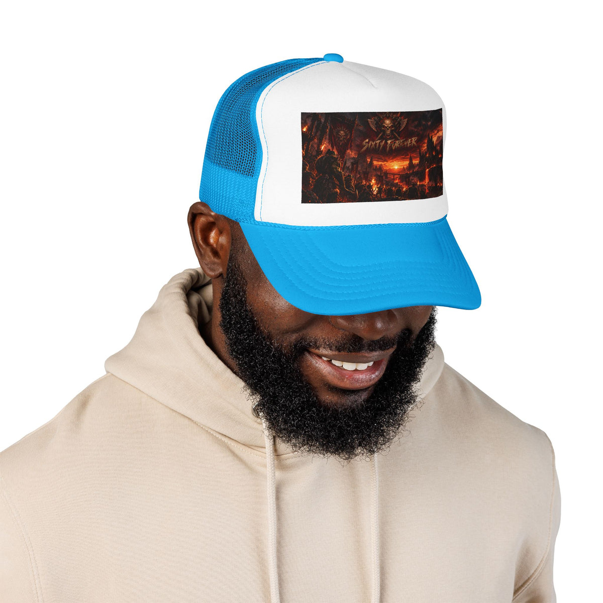 Foam Trucker Hat — Dark Fantasy 'Satanic' Apocalypse Graphic Cap