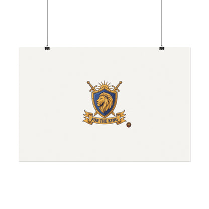 Lion Crest Watercolor Poster — 'Bow to the King' Matte Art Print