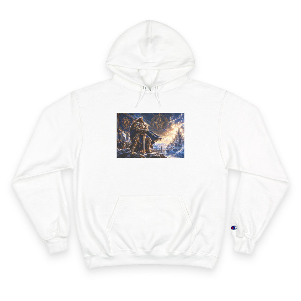 Viking Warrior Winter Hoodie – Norse Longship Battle Graphic